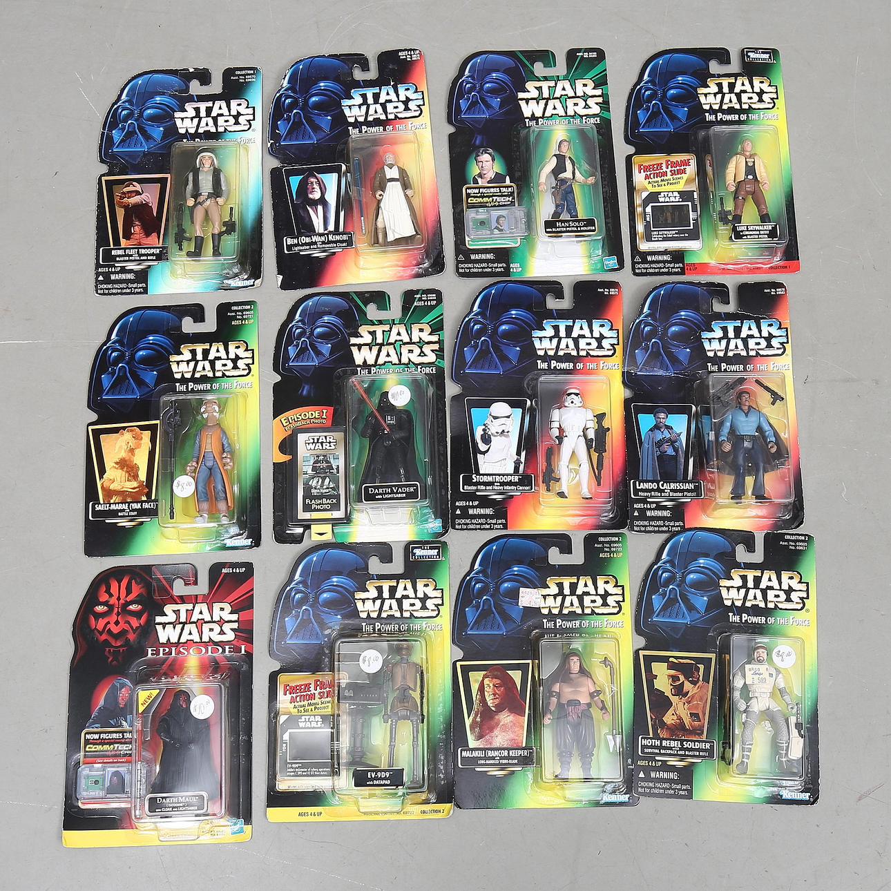 STAR WARS, action figures, 12 pcs, Hasbro and Kenner, 1990s.