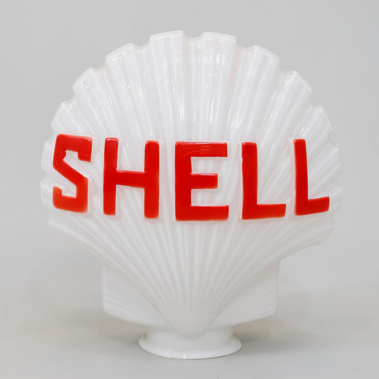 KUPA till BENSINPUMP, glas, Shell, 1900-tal.