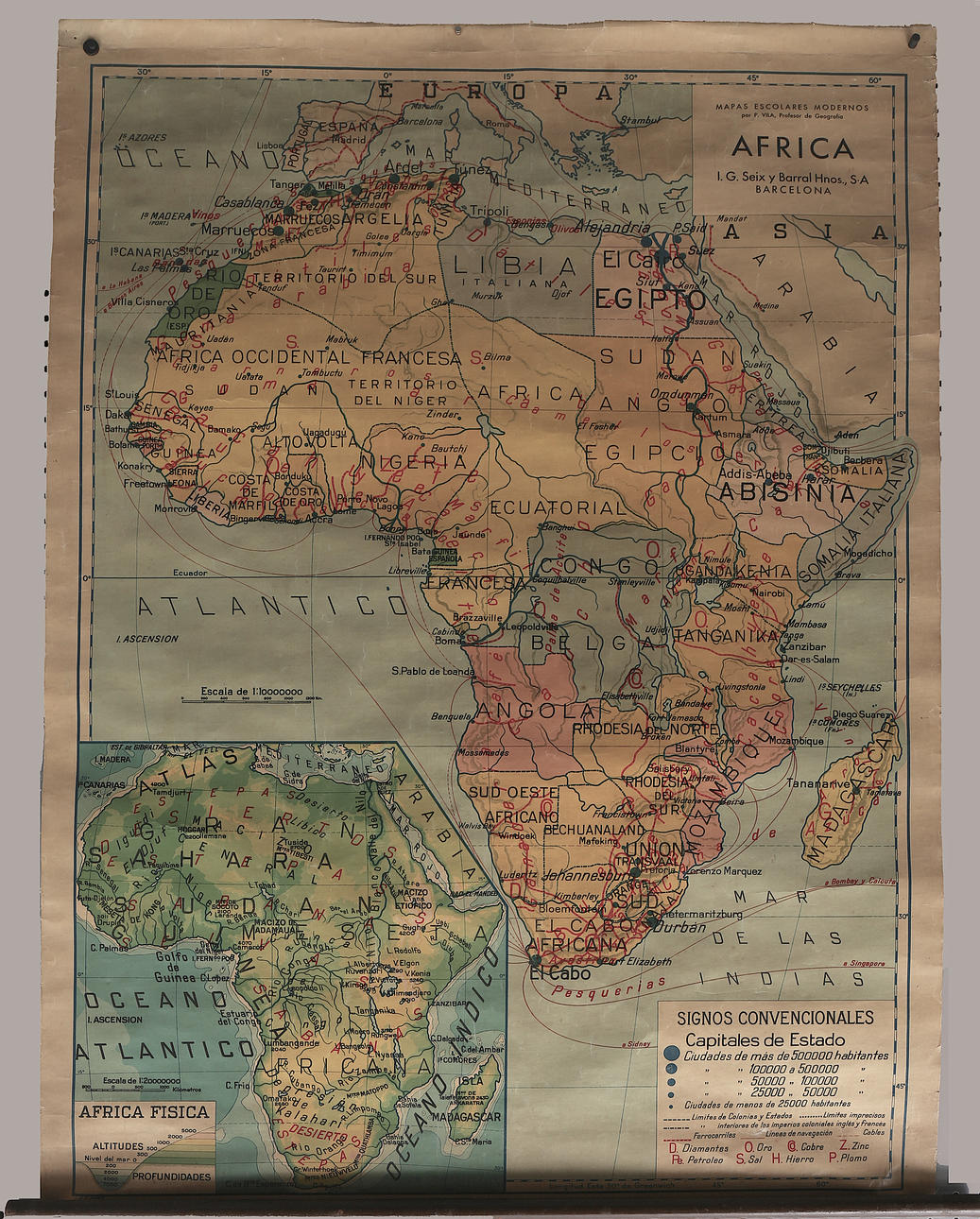 PAU VILA. Afrikas Landkarte.