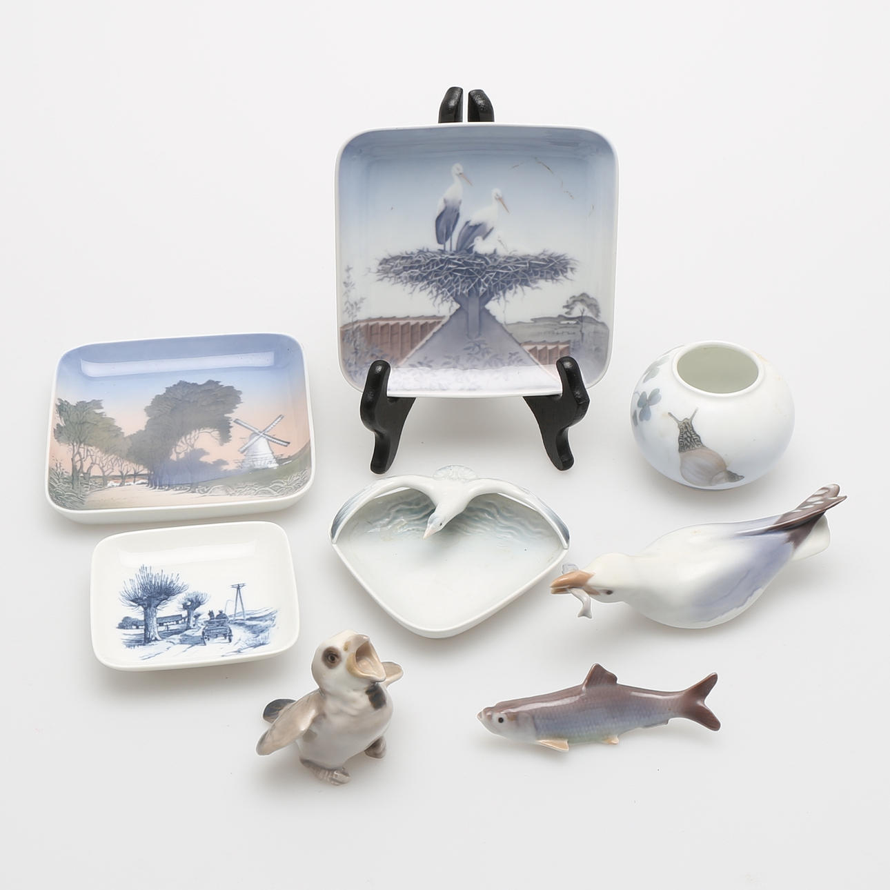 PARTI PORSLIN, 8 delar, Royal Copenhagen, Bing o Gröndahl.