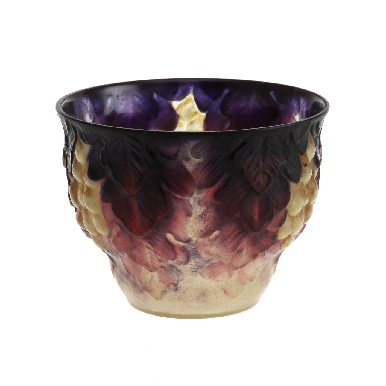 GABRIEL ARGY-ROUSSEAU. Vas "Grapes", Frankrike 1920-tal, pâte de verre.