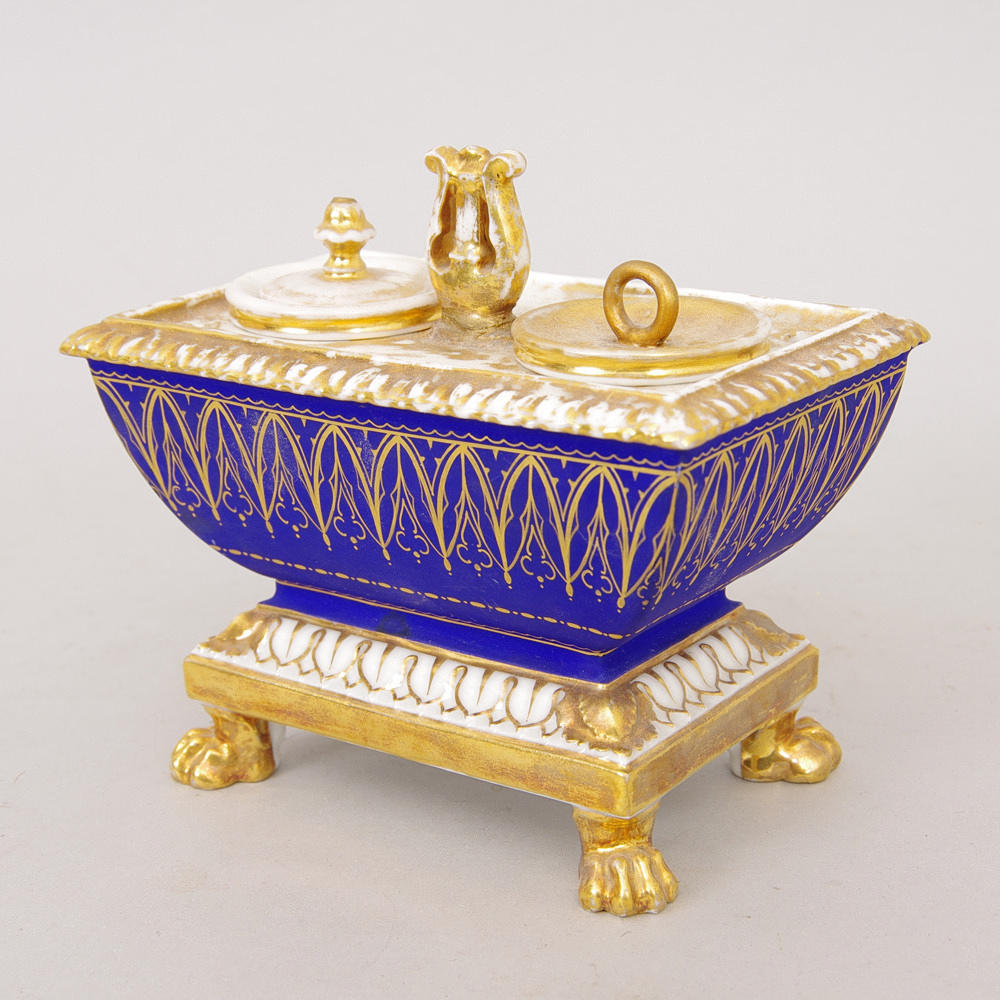 BLÄCKSTÄLL, porslin, empirestil, troligen Frankrike.