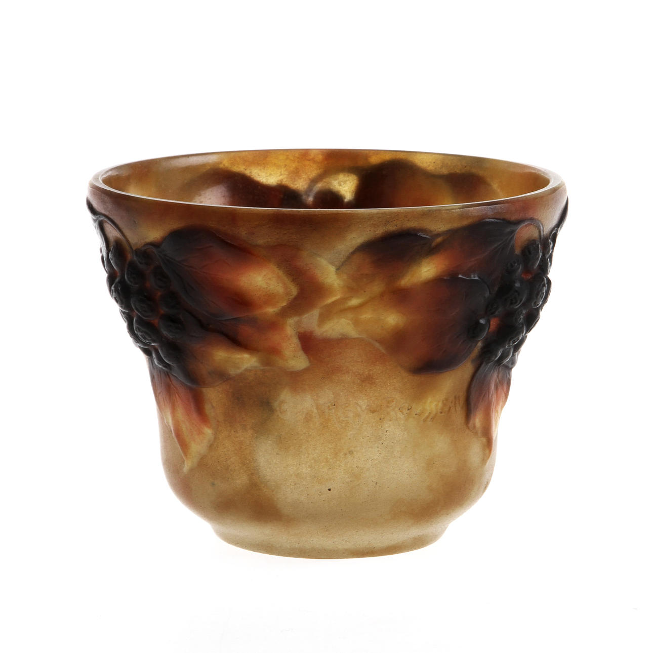 GABRIEL ARGY-ROUSSEAU. Skål "Ivy", Frankrike 1910-20-tal, pâte de verre.