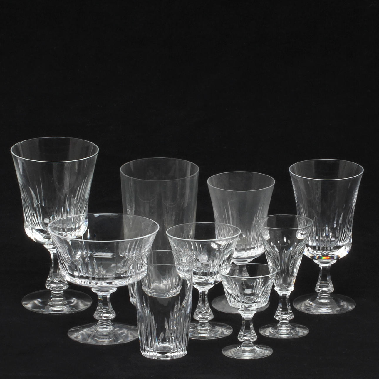 GLASSERVISDELAR, ca 150 delar, "Chicago", Åfors, 1900-tal.