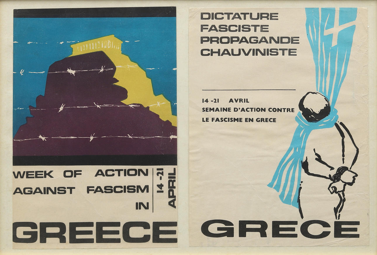 POLITISKE PLAKATER, 2 litografiske tryk.