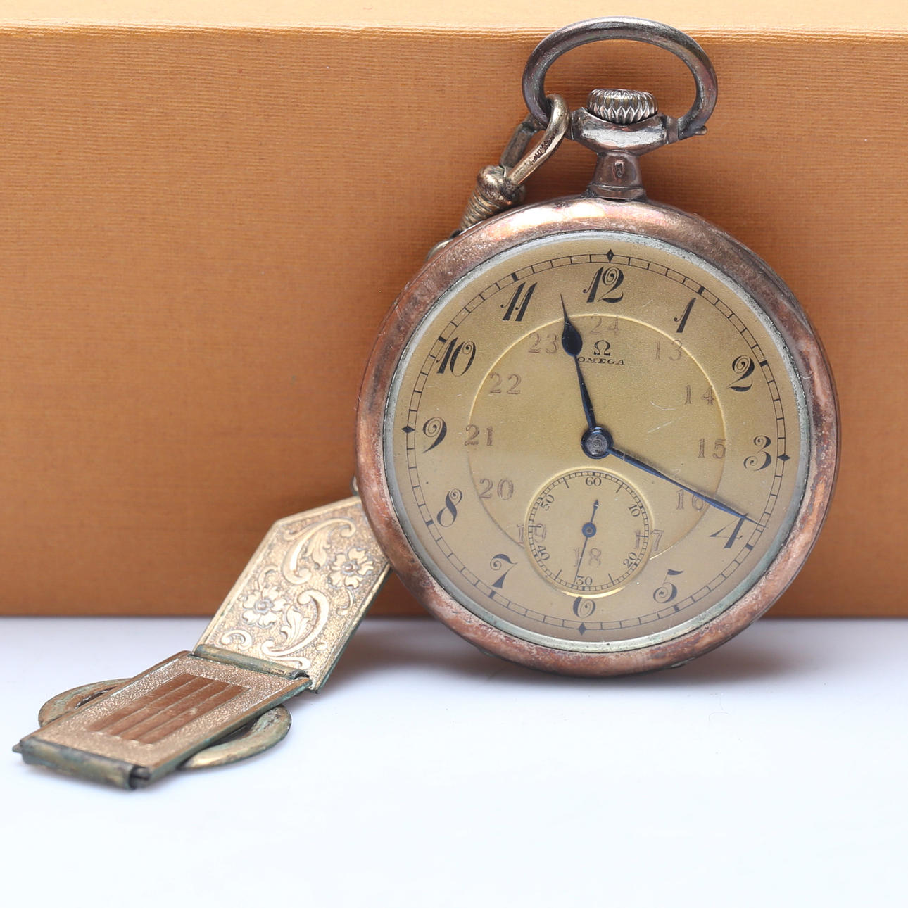 RELOJ DE BOLSILLO, plata, Omega.