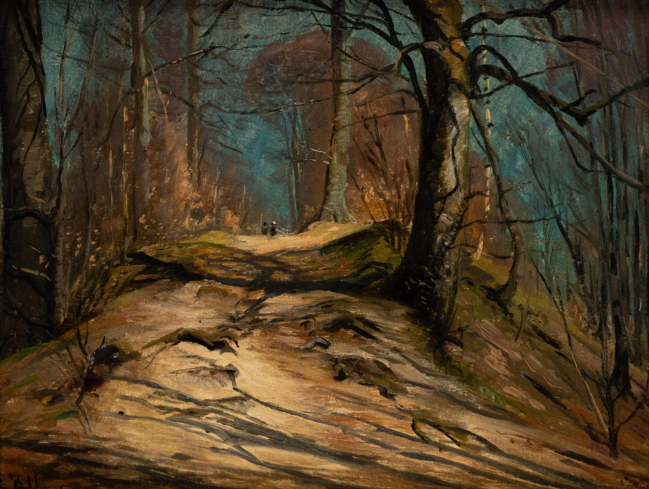 CHRISTIAN ZACHO (1843-1913). Waldweg.