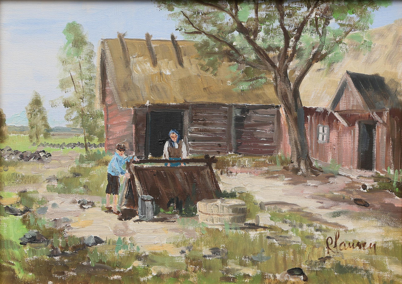 RITA HANSEN. OIL on canvas, signed, 1900s.