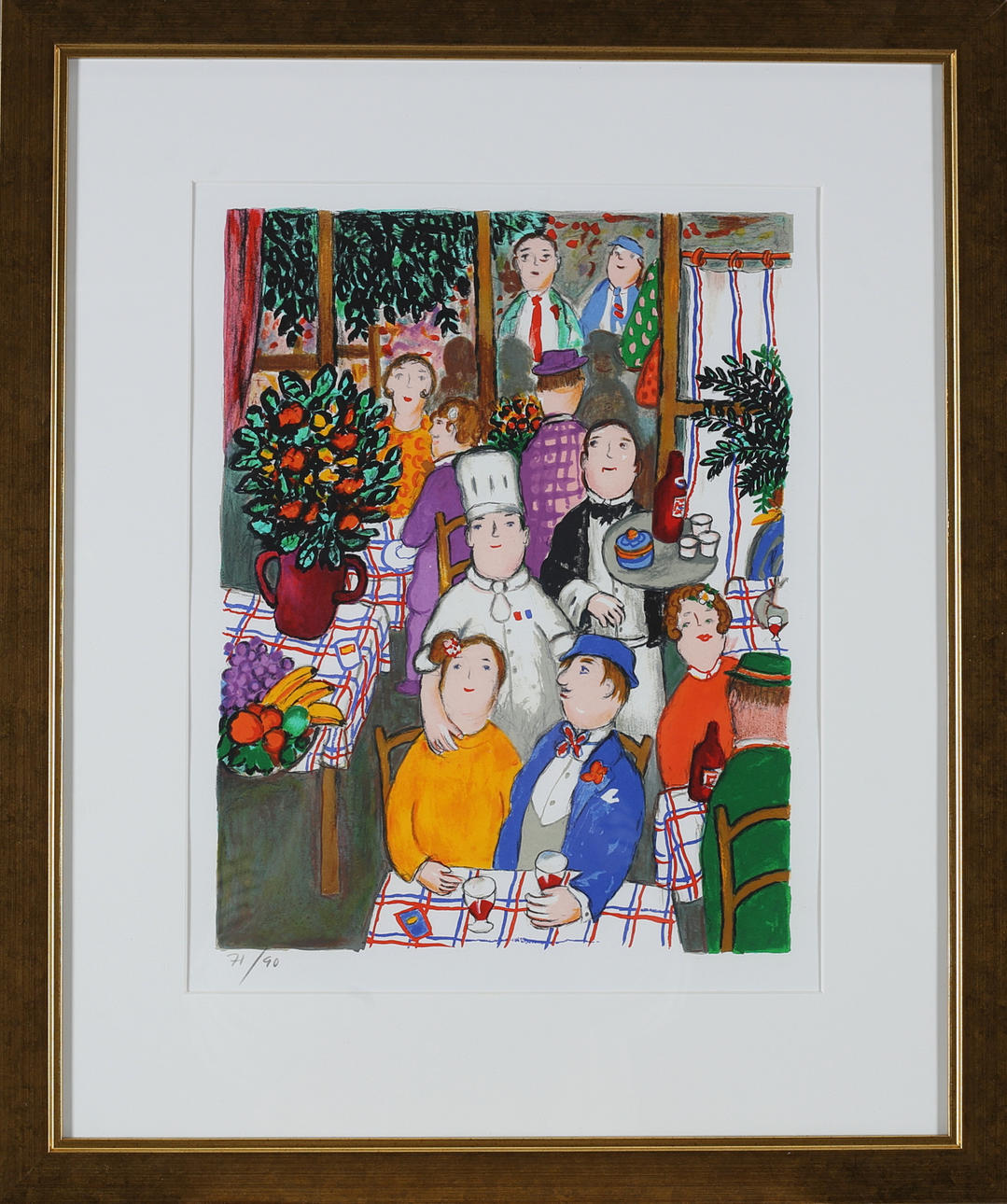 LENNART JIRLOW. At the Restaurant, color lithograph, unsigned and numbered 71/90.