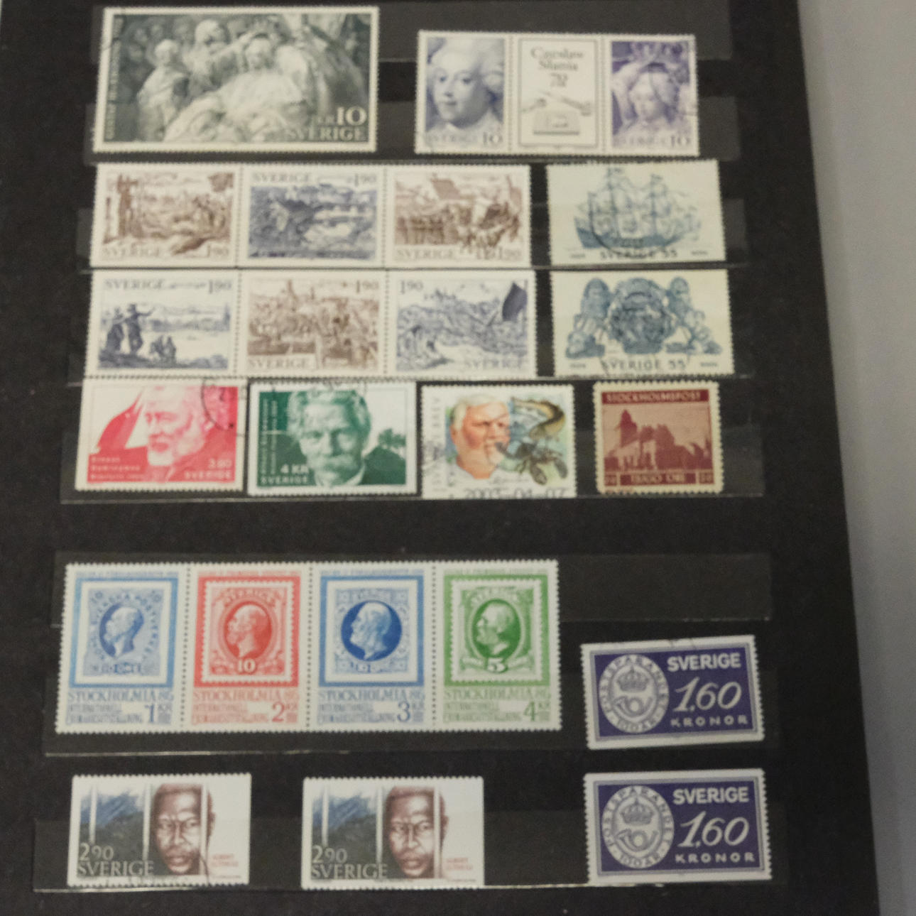 6 ALBUM STAMPS, SCANDINAVIA.