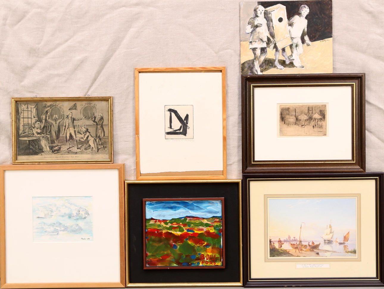 TAVLOR, 7 st, olika tekniker, olika konstnärer.