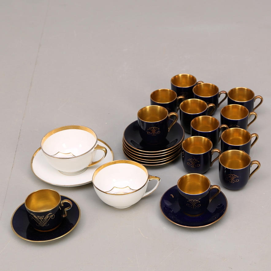 MOCCASERVIS + KOPPAR Rörstrand + MUSTASCHKOPPAR.