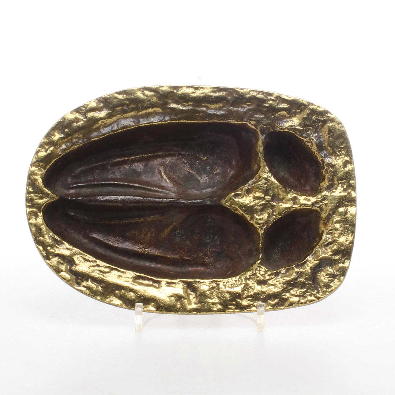 SKÅL, i form av älgklöv, brons, 1900-tal.