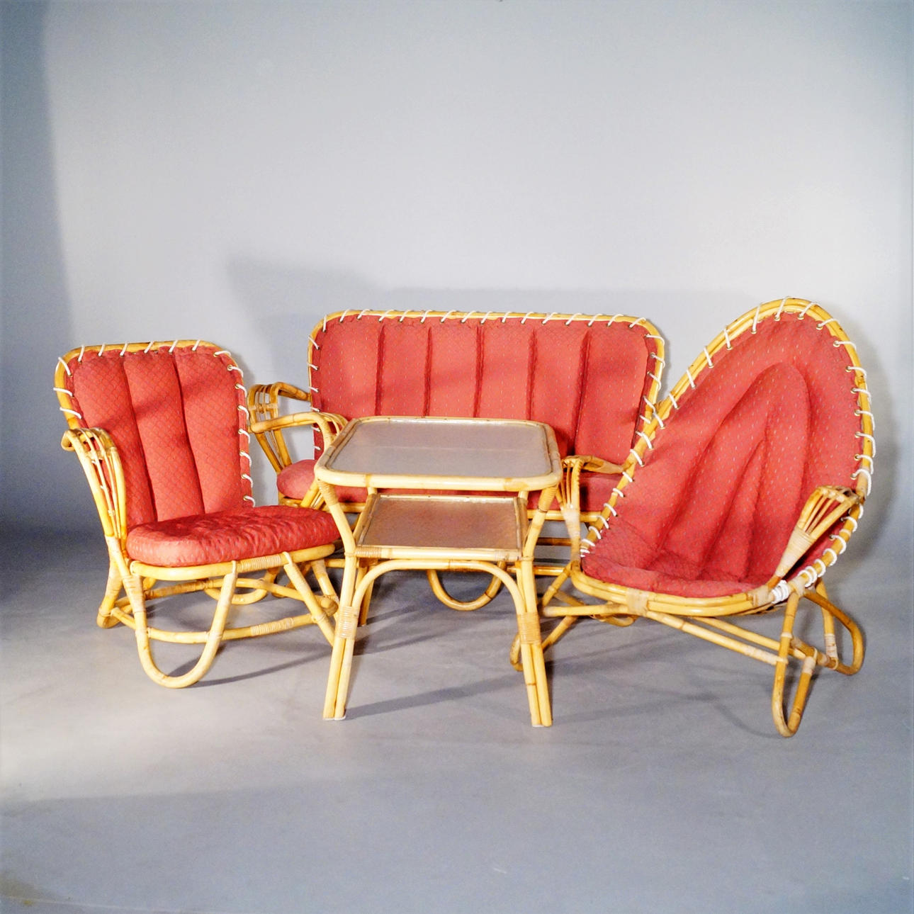 HAVEGRUPPE, bambus - rattan, 4 dele.