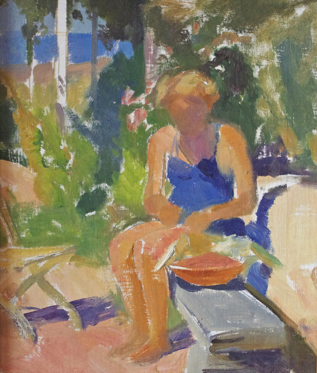 GUNNAR WALLENTIN. TILLSKRIVEN. "Syster Maja", olja på pannå, signerad på baksidan.