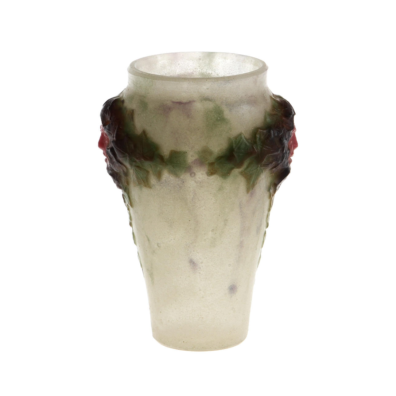 GABRIEL ARGY-ROUSSEAU. Vas "Masks", Frankrike 1910-tal, pâte de verre.