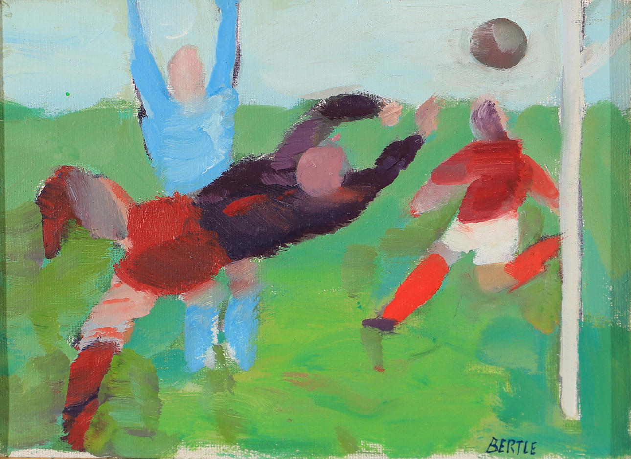 LARS BERTLE. "Mål", olja på duk, signerad Bertle.