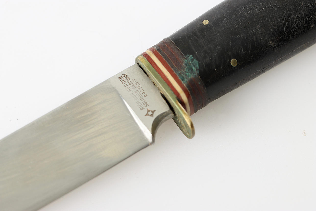 HUNTING KNIFE with sheath, Rich. Abbr. Herder, Solingen, Germany 