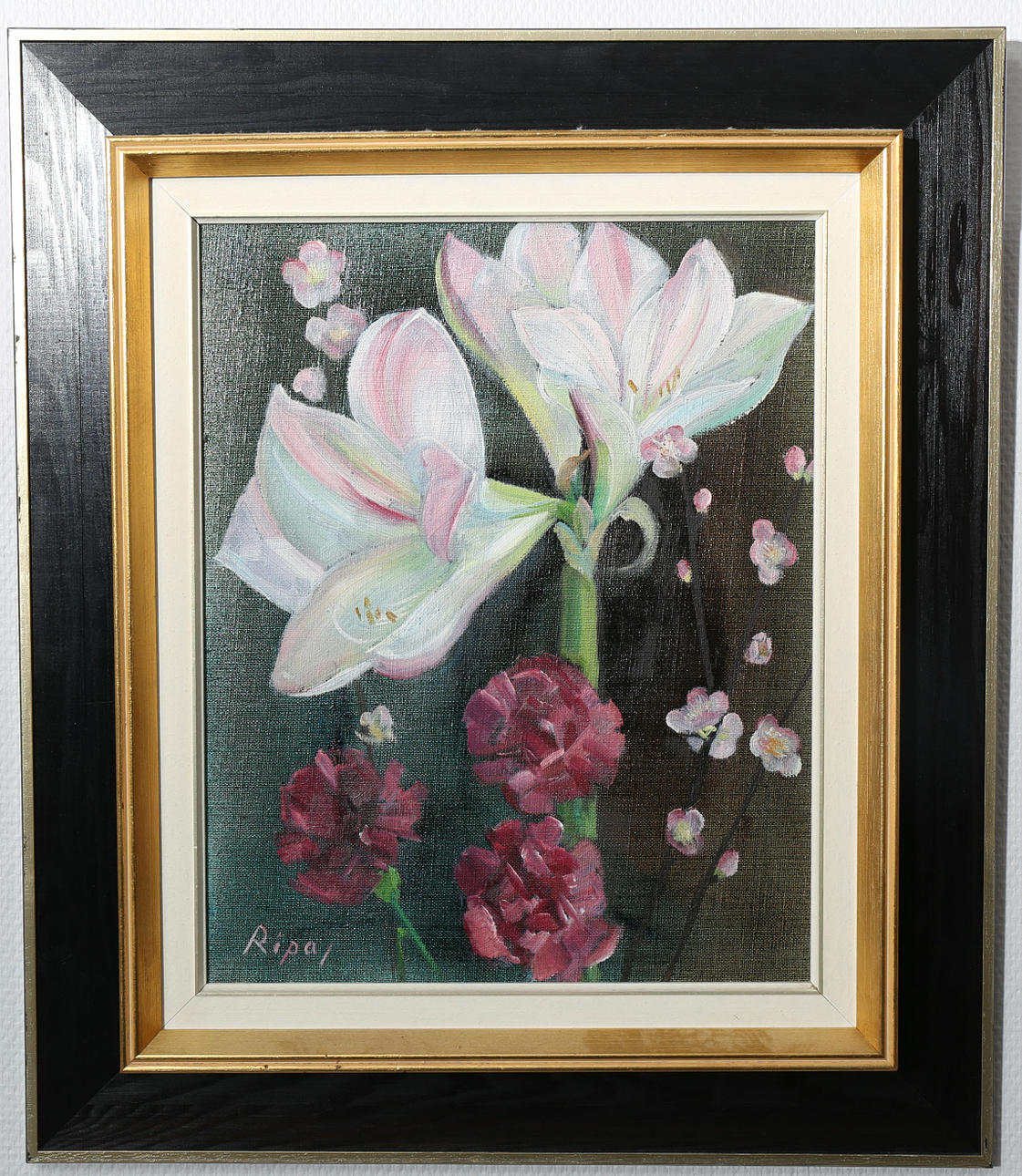 HANS RIPA. Olja på duk, Blomsterstilleben, signerad Ripa.