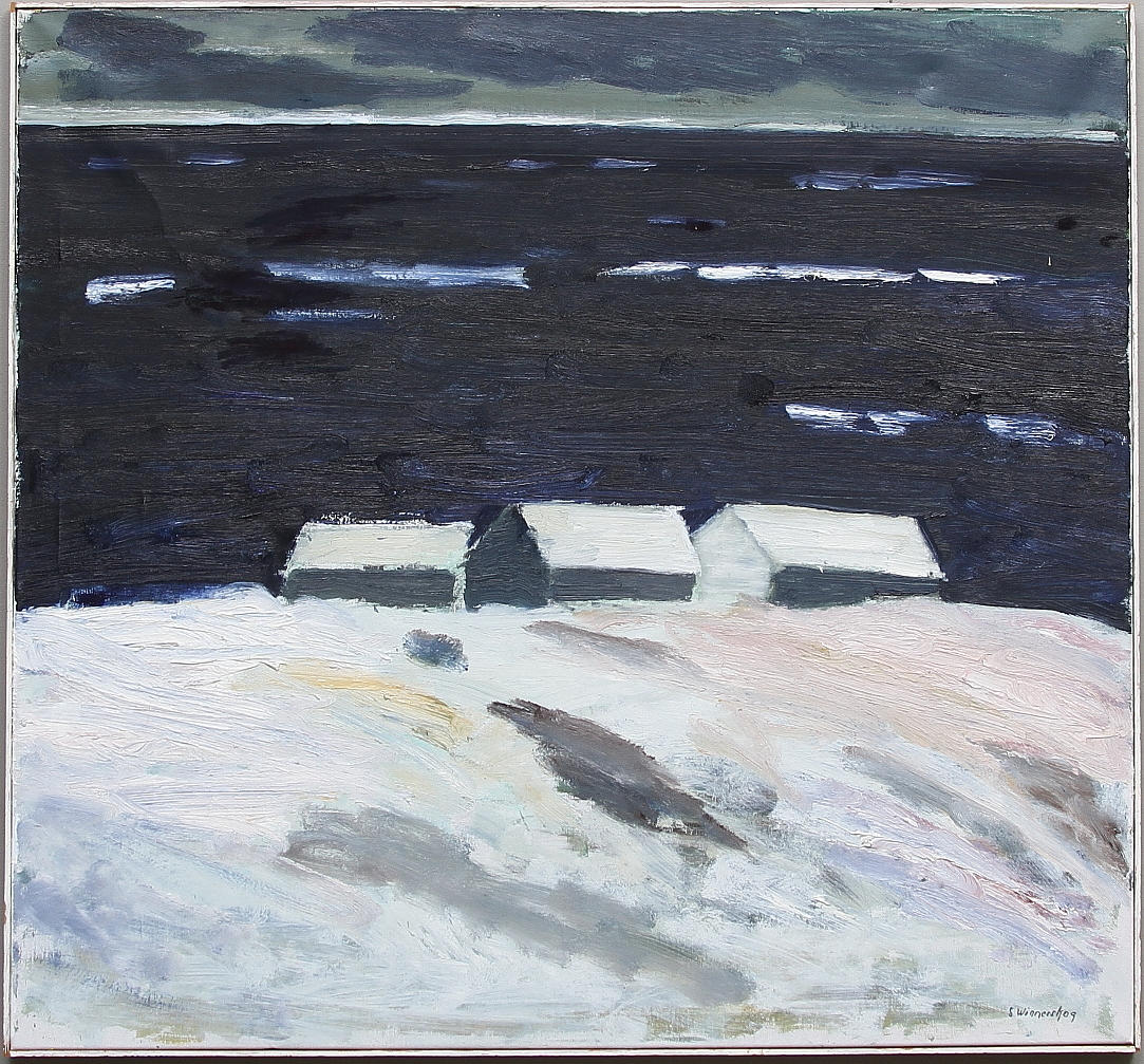 STIG WINNERSKOG. Vinterlandskap. Olja på duk. Signerad S.Winnerskog.