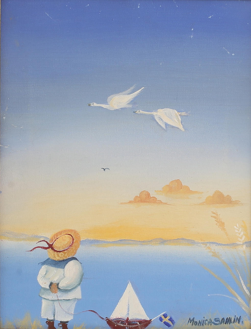 MONICA SAHLIN. Oil on canvas, signed.