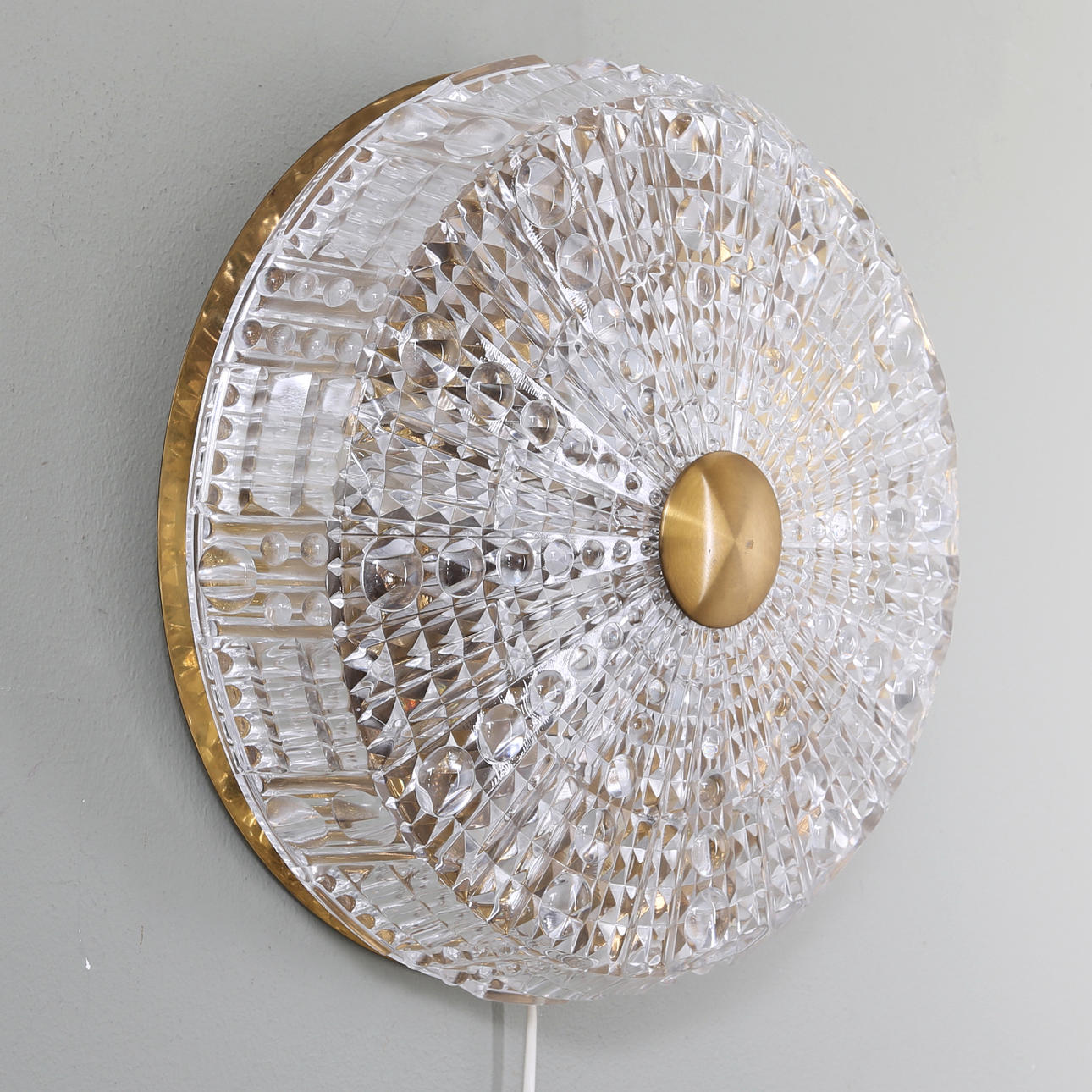 VÄGGLAMPA, glas, Carl Fagerlund, Orrefors.