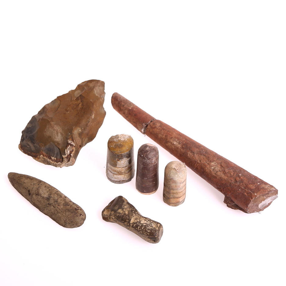 FOSSILER, YXOR, flinta, sten.