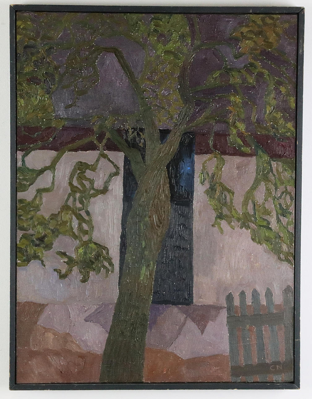 CATHARINA NILSSON. oil on canvas, "The pear tree", signed and dated 1962.