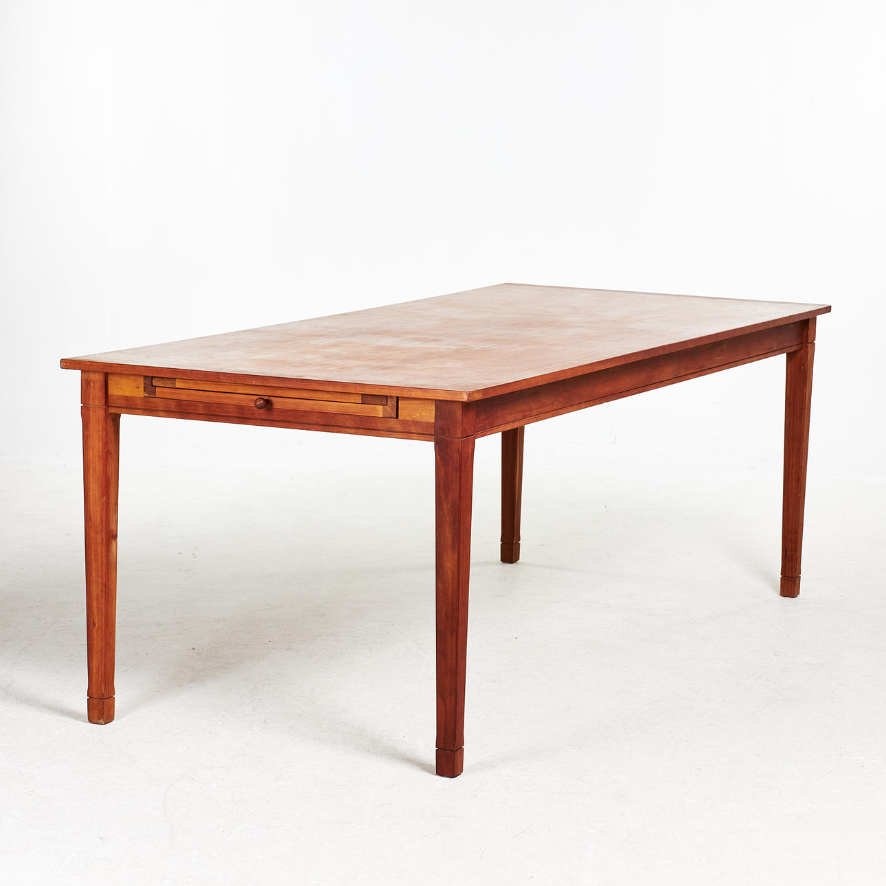 DINING TABLE, late 20th century, with pull-out extension tops.