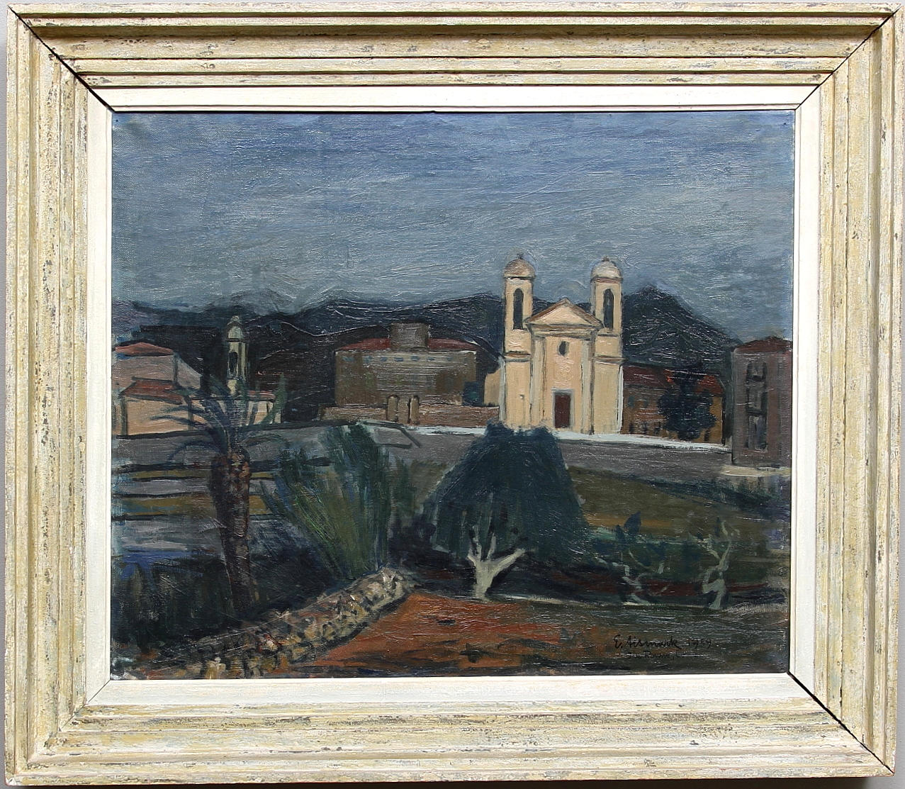 ERIC ALSMARK. "L'Île-Rousse, Corse". Olja på duk, signerad och daterad 1939.