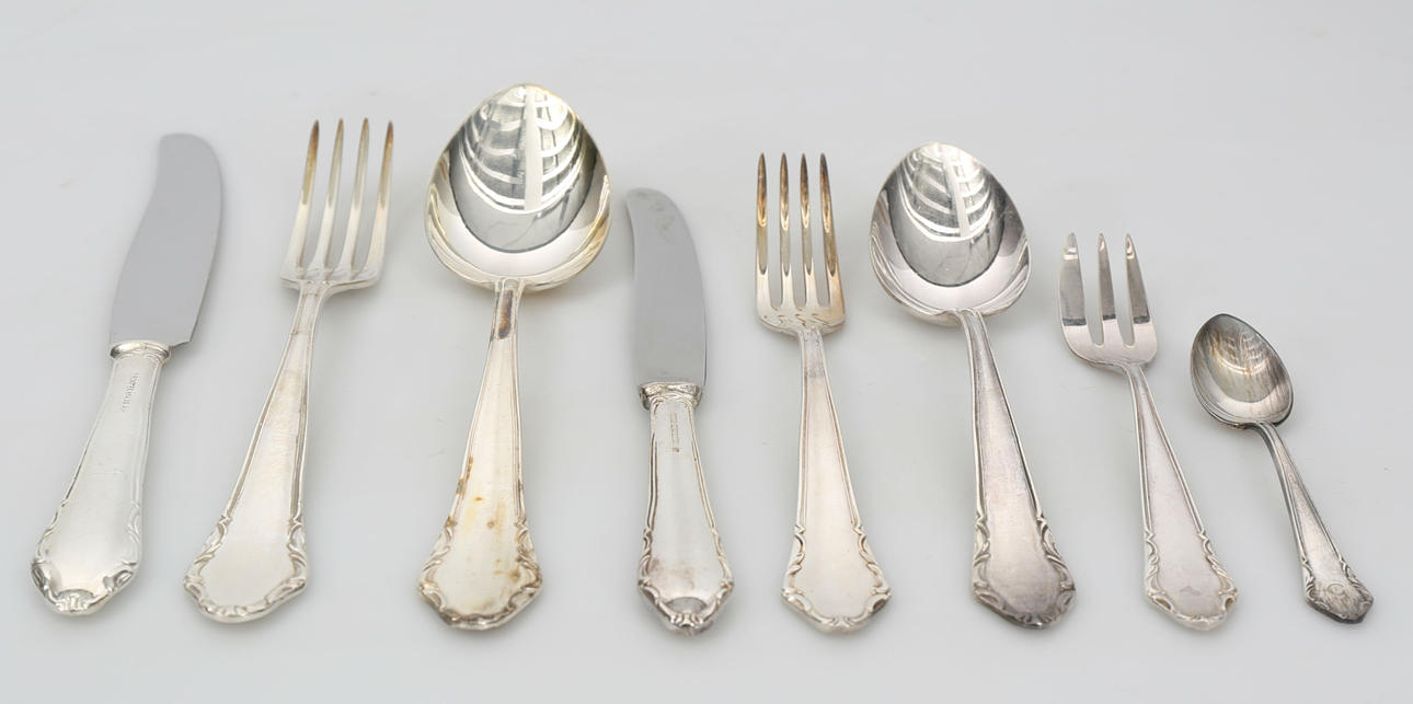 BESTICKSUPPSÄTTNING, nysilver, 96 delar, "Leckö".