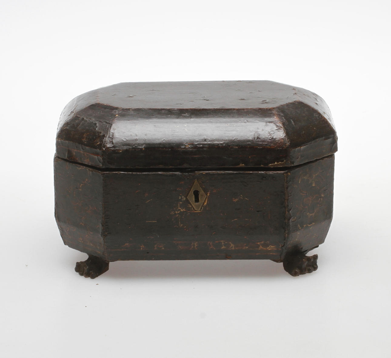 TESKRIN, lackarbete, så kallad tea caddy, orientaliskt, 1800-tal.