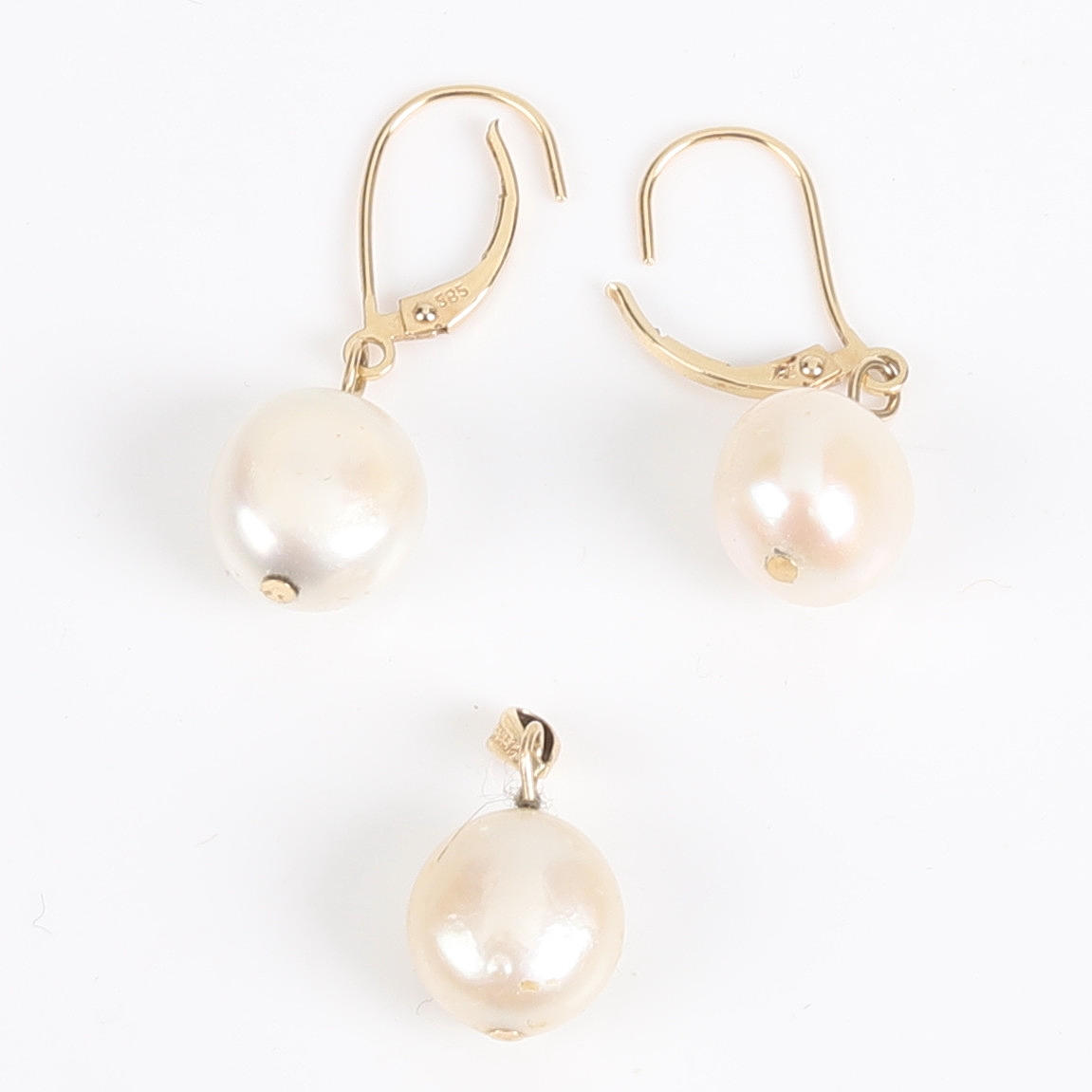 HÄNGE & ÖRHÄNGEN, 14K guld, Pärlor.