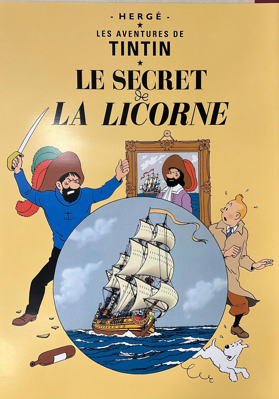 TINTIN, affisch, Offsettryck.
