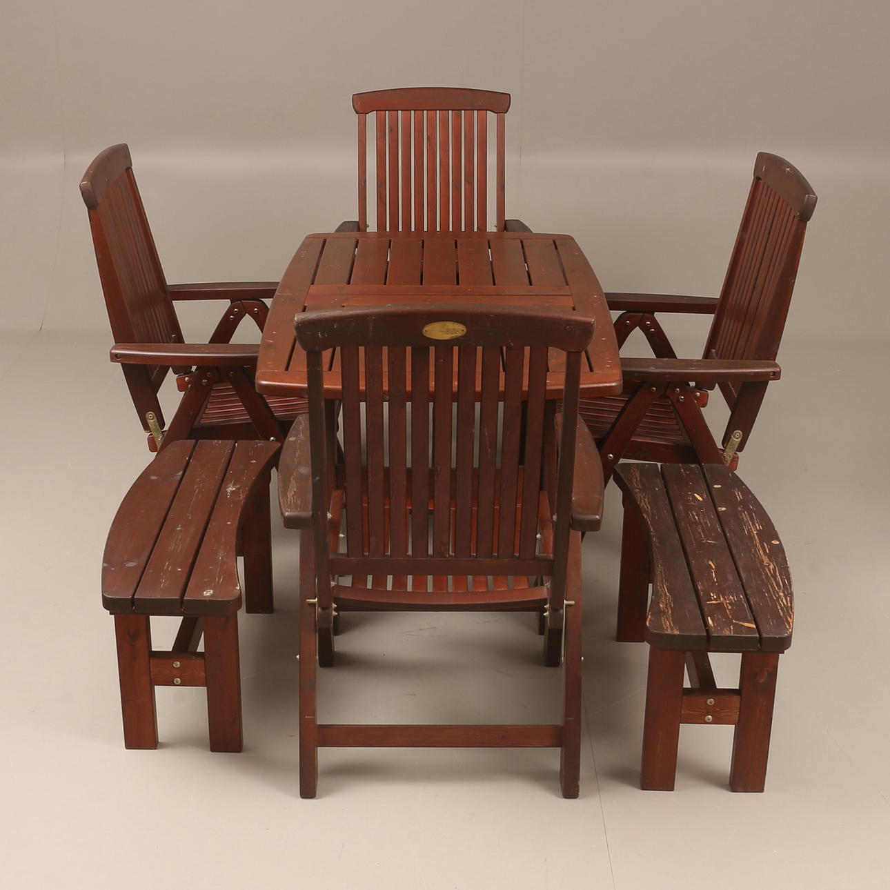 TRÄDGÅRDSMÖBLER, 7 delar, trä, Hillerstorp.