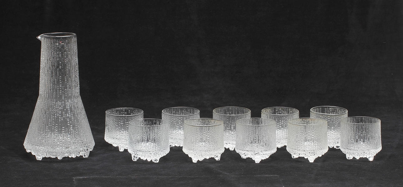 WHISKEYSERVIS, 11 delar, "Ultima Thule", Tapio Wirkkala, Iittala.