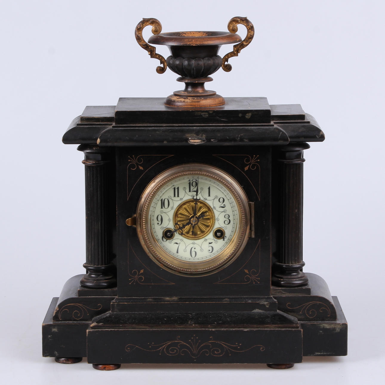 BORDSUR, svärtat trä, Junghans, omkring sekelskiftet 1900.