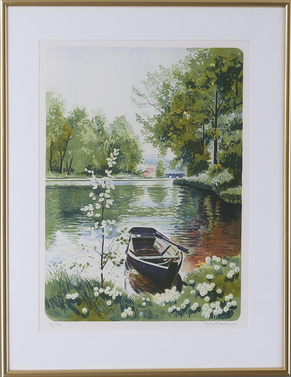 BJÖRN GIDSTAM. LITOGRAFI . "Sommar vid sjön".