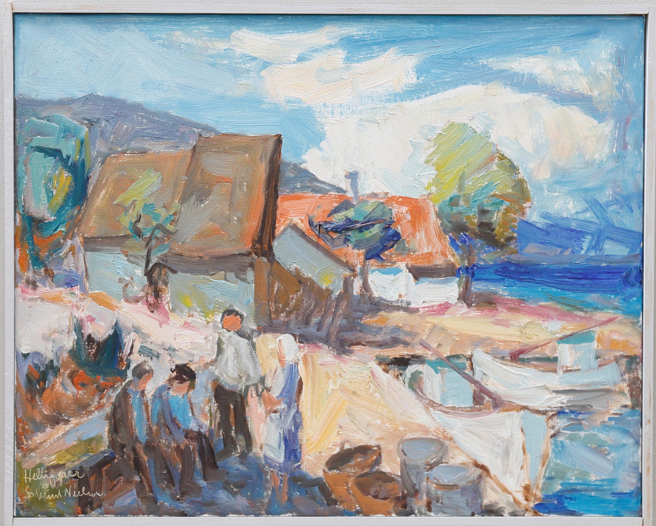 SVEND NIELSEN. "Helligper", Oil on canvas, signed.