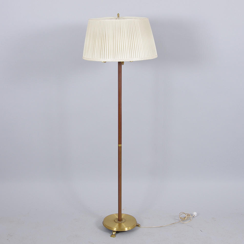 FLOOR LAMP, 3-armed, brass.
