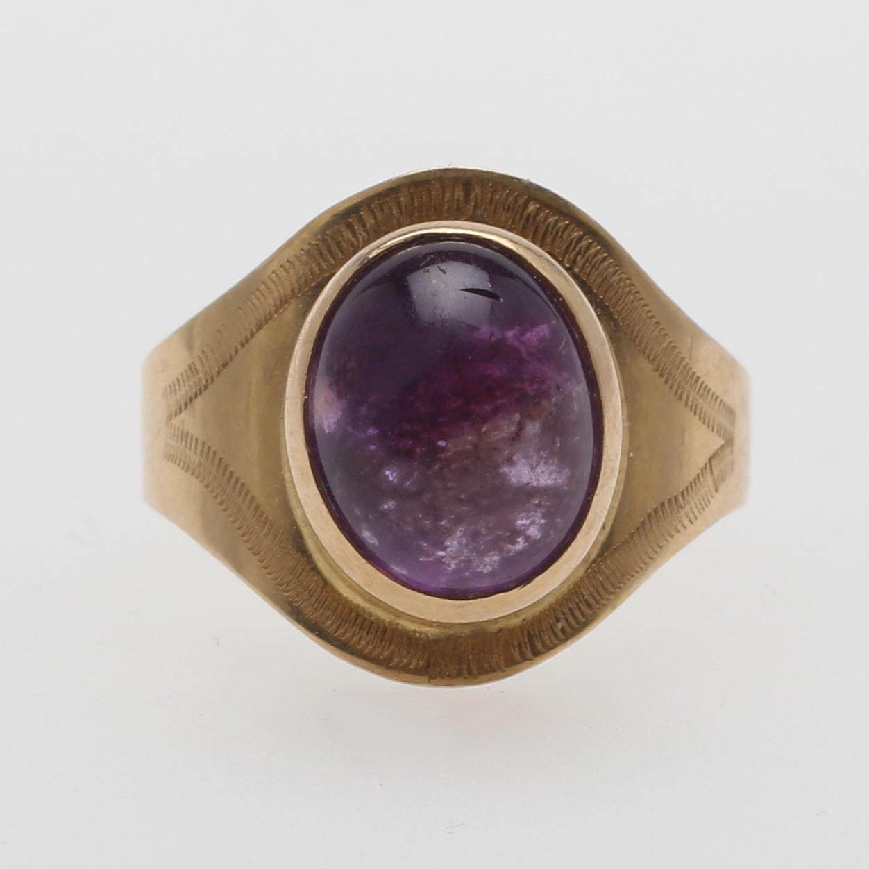 GULDRING, 18 k guld, totalvikt ca 3 gram.