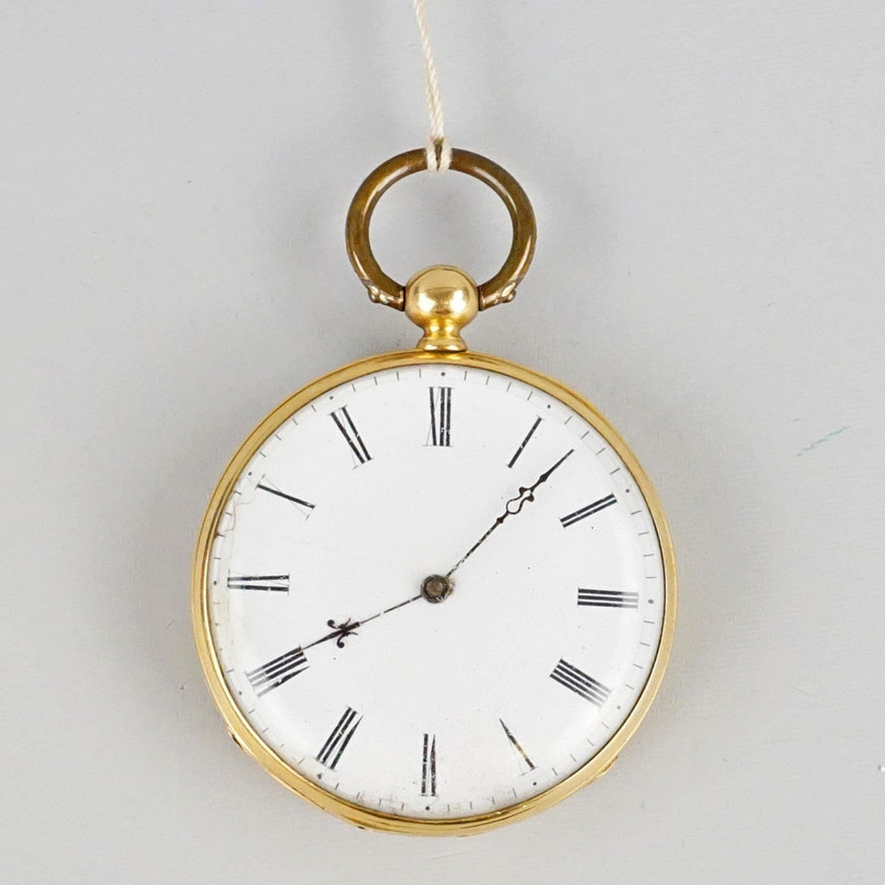 POCKET WATCH, 18K gold, key pull, Echappement Cylindre.