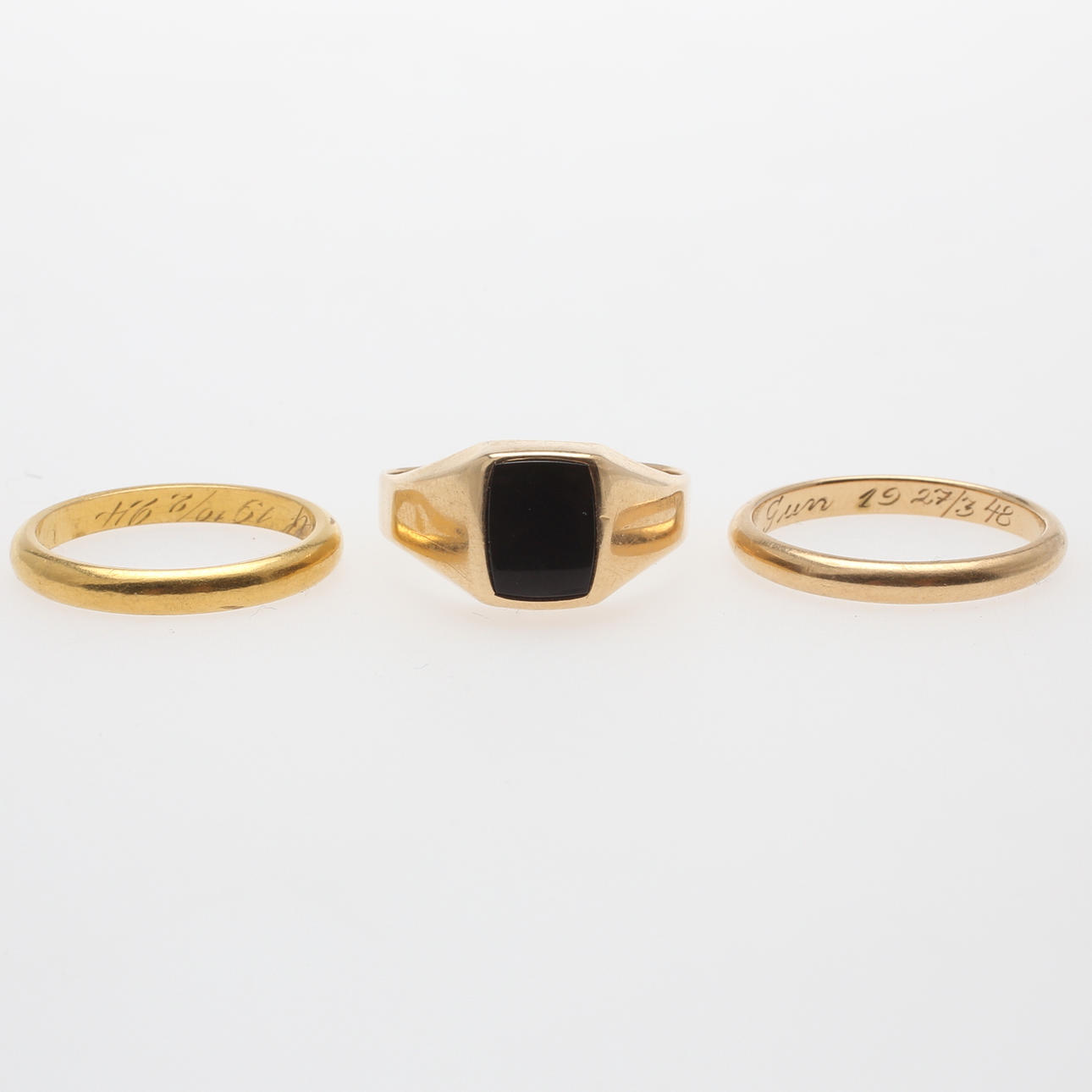 RINGAR, 3 stycken, 18 k, vikt ca 15 gram.