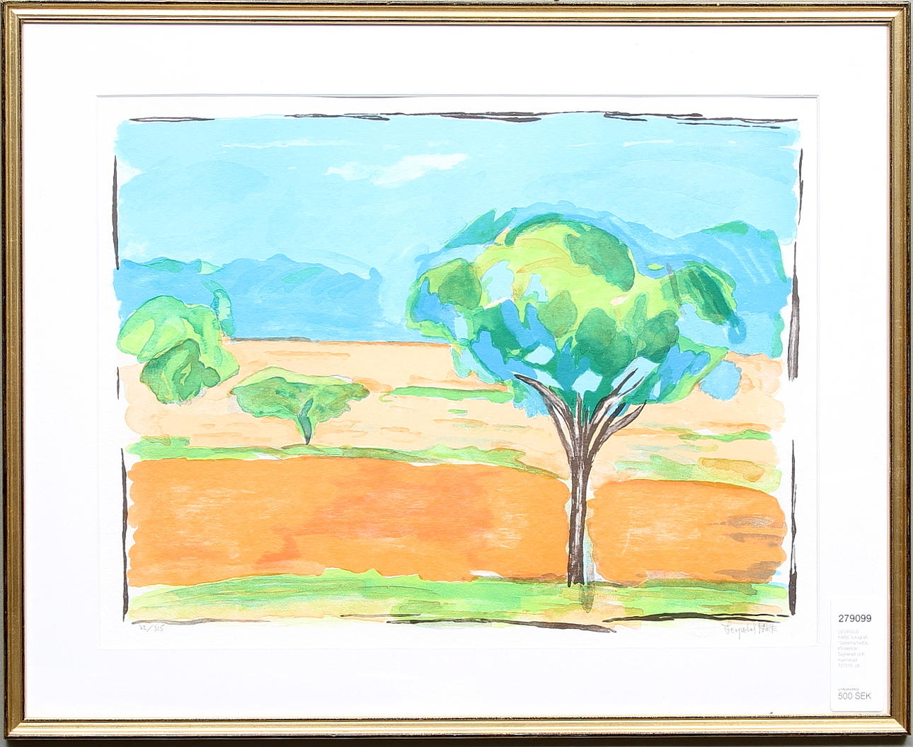 LEOPOLD FARE. Litografi. "Sommarhetta, Provence". Signerad och numrerad 72/315.