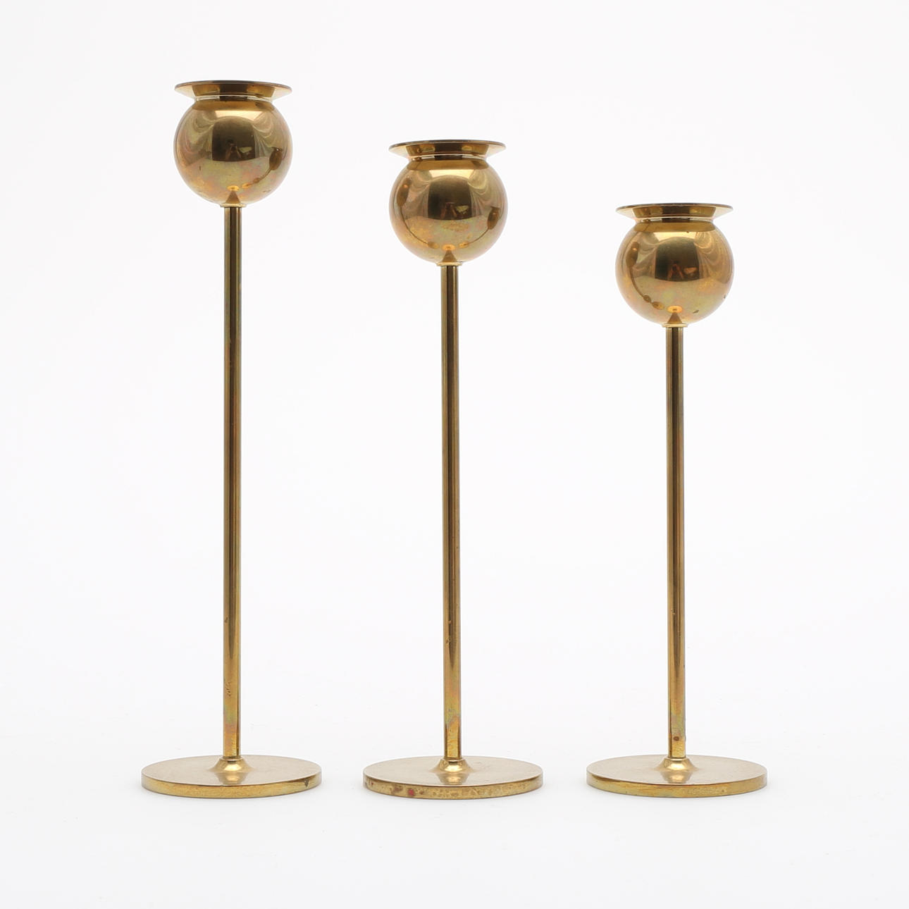 LJUSSTAKAR, 3 st, "Tulpan", Pierre Forsell, Skultuna, 1900-talets andra hälft.