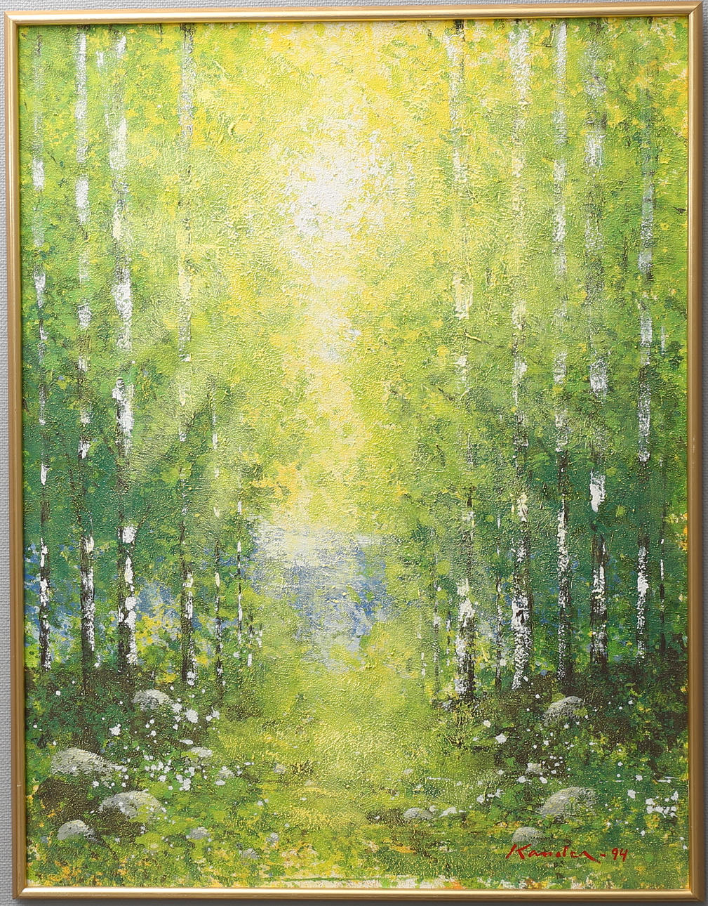 LEIF KANDER. "Vårljus". Olja på duk, signerad och daterad -94.