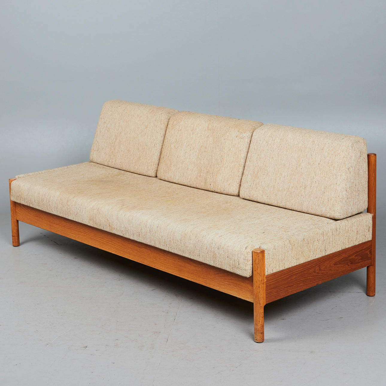 Dagbädd/soffa, ek, ull, 1970-tal.