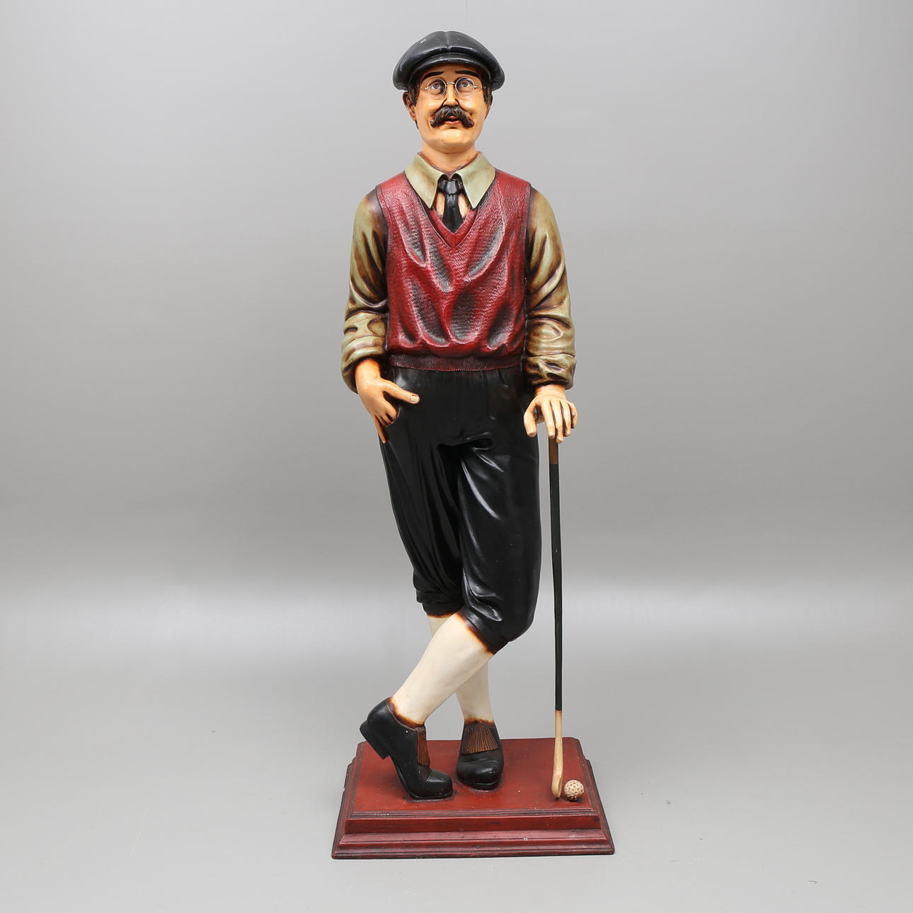 GOLVFIGURIN, glasfiber/plast, golfspelare, 1900/2000-tal.