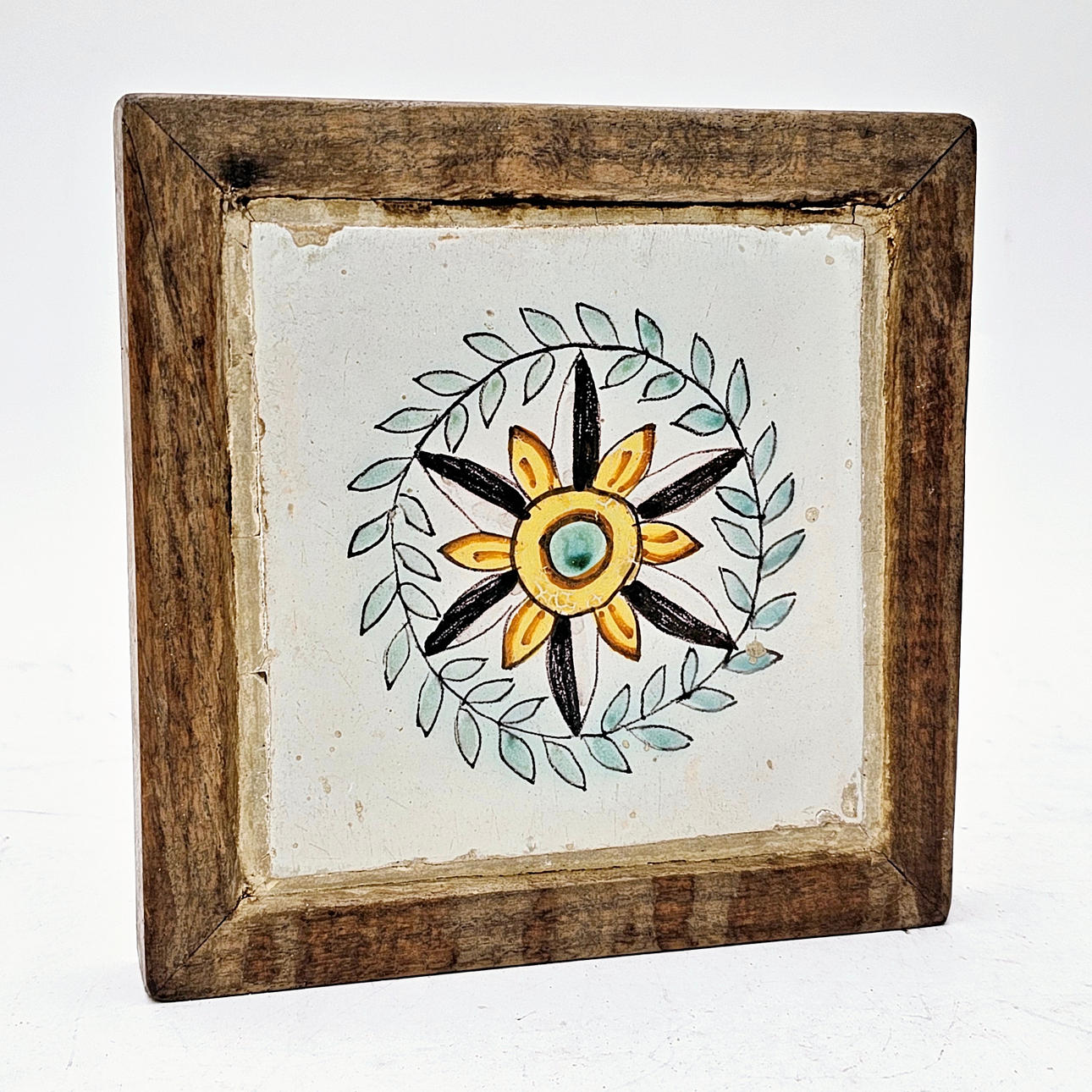 KATALANSK KERAMISK FLIS HÅNDMALET INDRAMME.