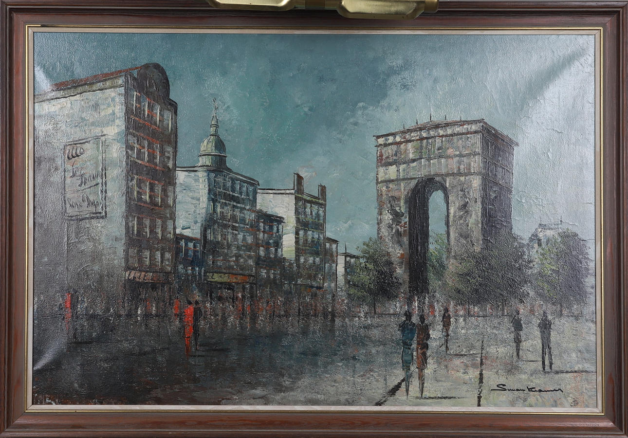 SIMON KRAMER. Oil on canvas, Paris motif, signed.